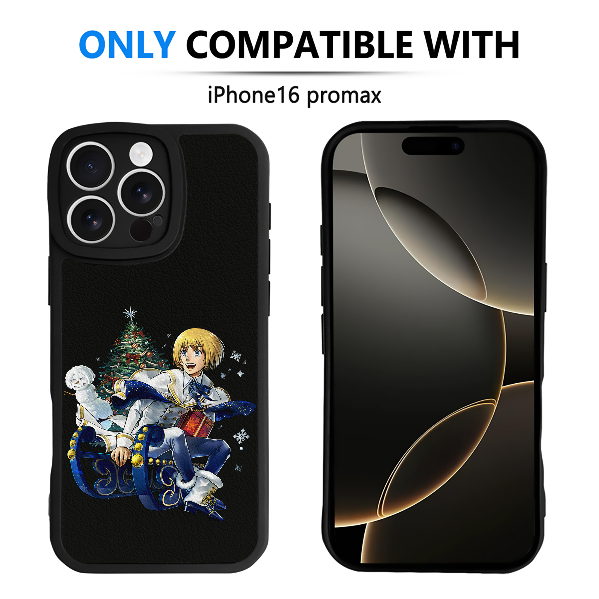 （画像用） 進撃の巨人 アルミン·アルレルト Attack on Titan Armin Arlert 【iPhone 16シリーズ対応】シリコンスマホケース（レザー調） 材質：シリコン